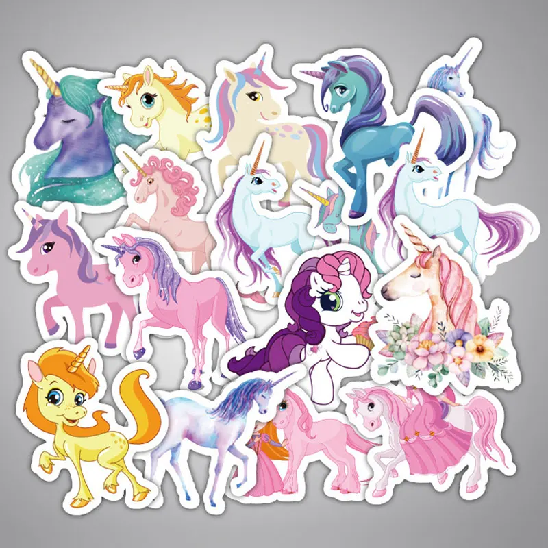 

50pcs Cute Unicorn Stickers Pack Lovely Animal Pegatinas Toy Cartoon Graffiti For Children On Scrapbook Suitcase Luggage Guitar