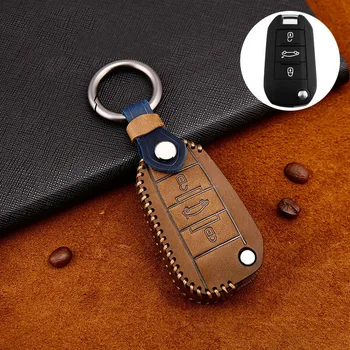 

Leather car key cover for peugeot 301 2014 508 20112012 508 2013 2.0L2.3L 2008 2014 3008 2013 2014 key case for car