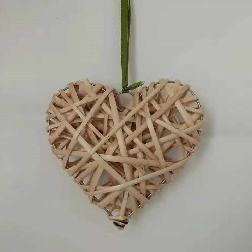 15 см плетеное сердце подвесное украшение для дома Рождество Свадьба стена ивы ручной работы натуральные подарки аксессуары