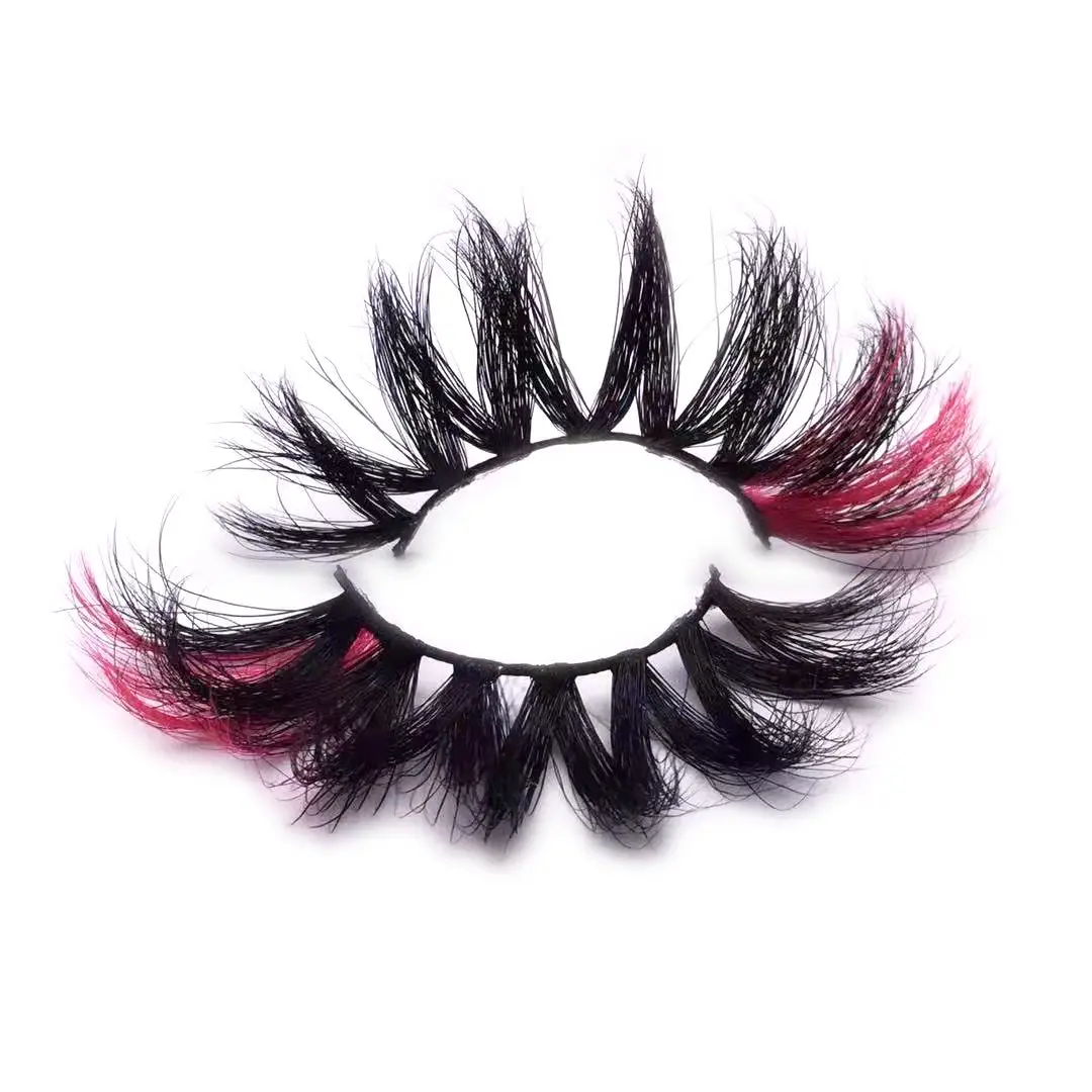 

New 9D real mink color lashes wholesale natural long fluffy individual dramatic colorful false eyelashes Makeup Extension Tools