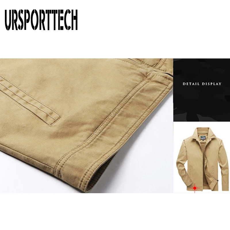 URSPORTTECH, фирменная Новинка, мужская повседневная куртка со стоячим воротником, осенняя мода, толстая Тонкая вымытая хлопковая куртка, пальто, мужская верхняя одежда