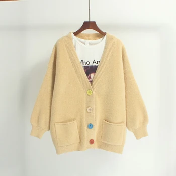 

2019 New Design Women Autumn Cardigan With Two Pockes Long Sleeve Female Sweater High Quality Ladies Sweaters