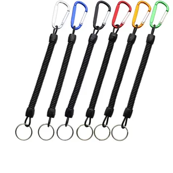 

Tactical Retractable Plastic Spring Elastic Rope Security Gear Tool For Airsoft Outdoor Hiking Camping Anti-lost Phone Keychain