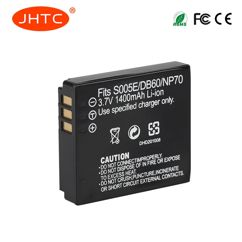 CGA S005E батарея камера DB60/NP70 для Panasonic Lumix DMC FX180 LX1 LX2 Batterie S005E/ NP70 / DB60 Baterai 1400mAh|Цифровые