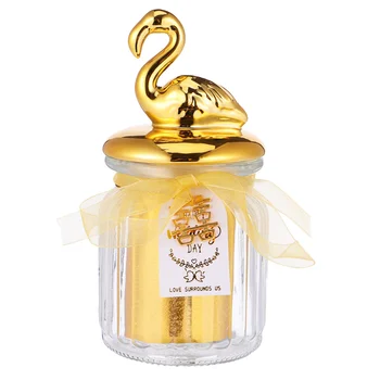 

1pc Candy Jar Glass Gold Plating] Animal Bottle for Home Party