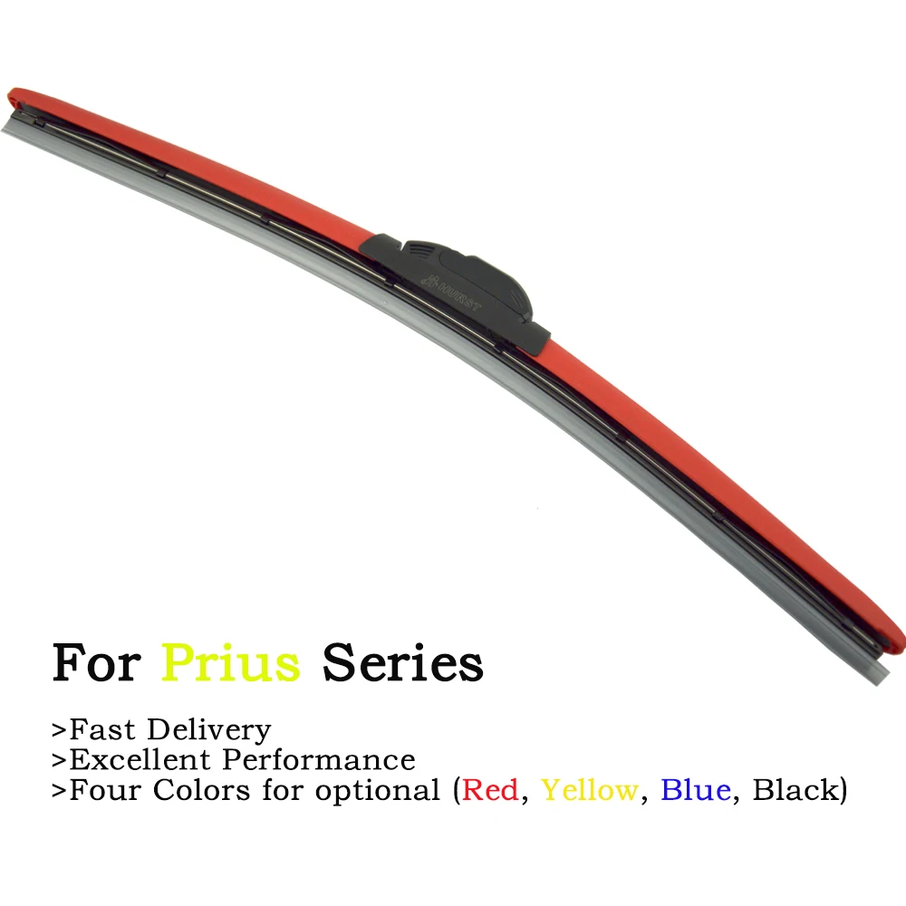

2Pcs Colored Boneless Wiper Blade For Toyota Prius Series XW10 XW20 XW30 XW50 97-18 Windscreen Winter Wipers With Natrual Rubber