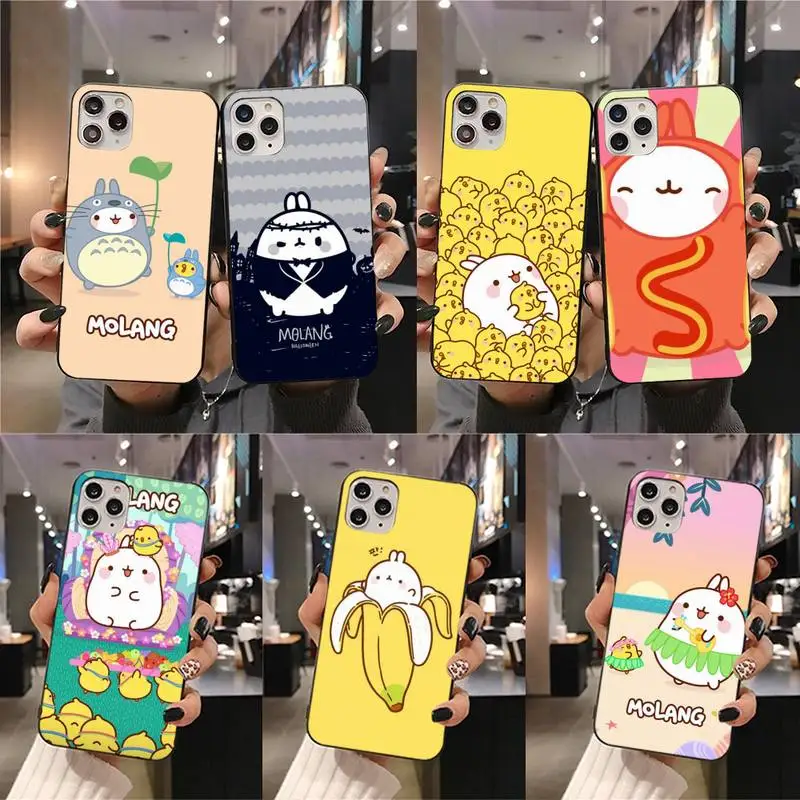 Cartoon Anime Cat Kawaii Molang Phone Case For iphone 12 11 Pro Max