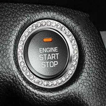 

Exquisite Car One Button Start Button Imitation Diamonds Ring