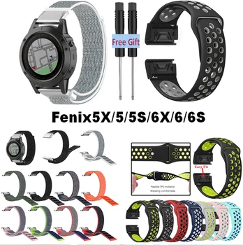 

Nylon Watch Band For Garmin Fenix 5S/5/5X Strap Quick Fit Silicone Wrist Watchband for Garmin Fenix 6X/Fenix 6S/Fenix 6 Bracelet