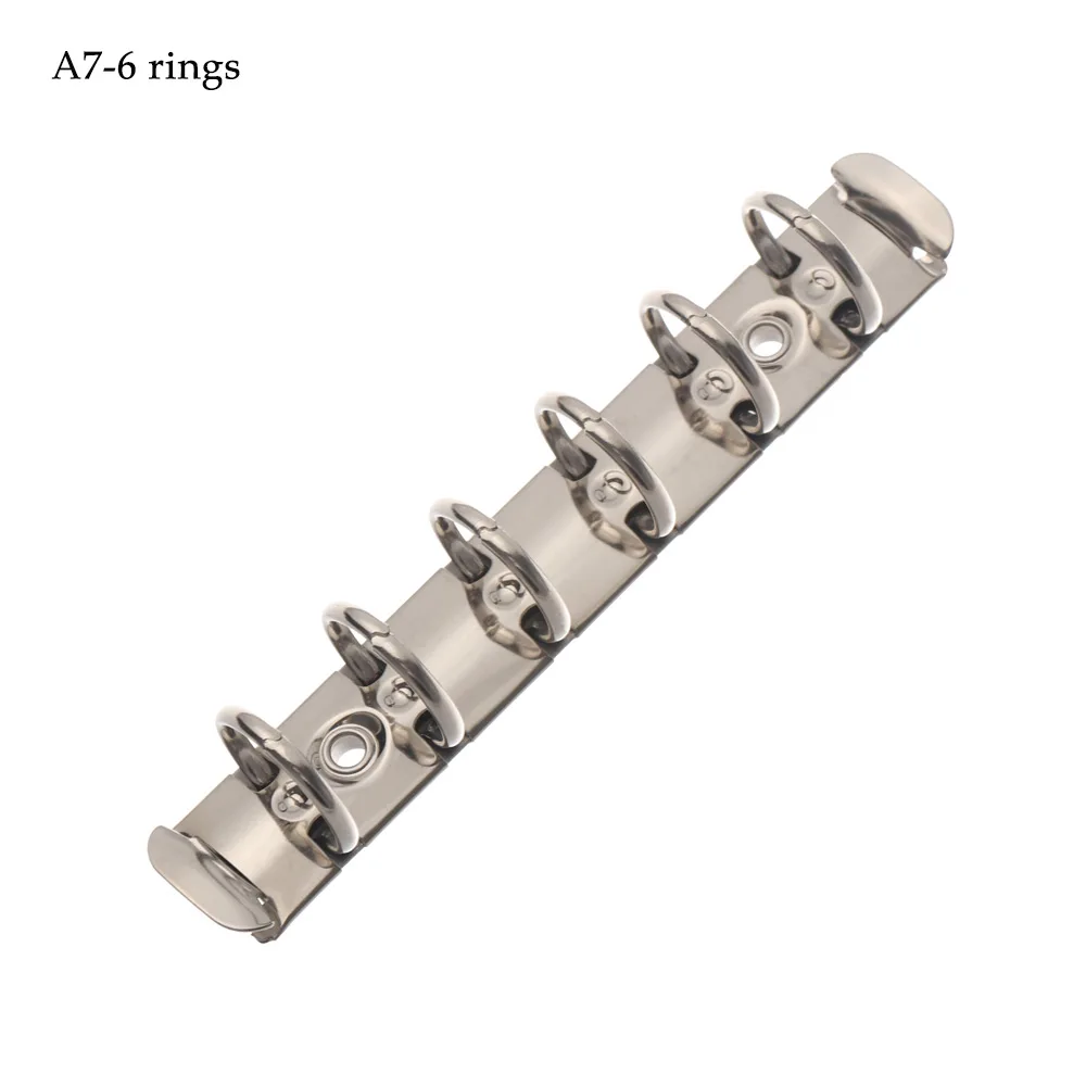 A7-6 rings Металлические кольца для переплетения книг, альбом для скрапбукинга, записная книжка, зажимы для записей, A4/B5/A5/A6/A7, канцелярские принадлежности - Цвет: A7-6 rings