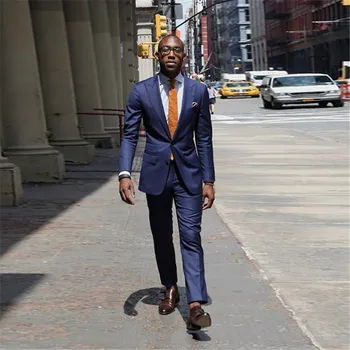 

Costume Homme Mens Suits (Jacket+Pants) man suit for wedding peaked lapel street style blazer slim fit male man smart casual