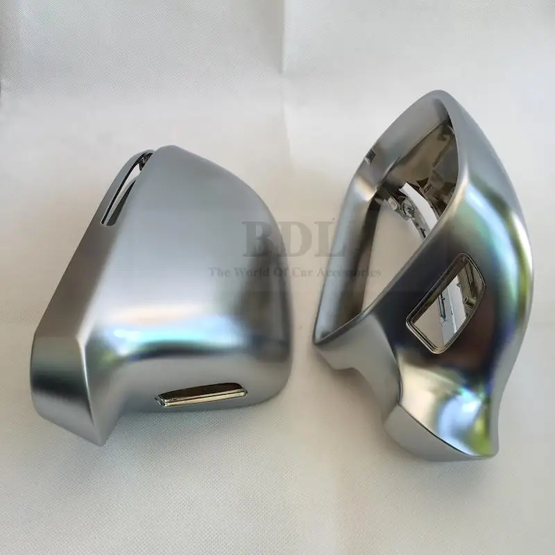 Matte Chrome Mirror Cover Rearview Side Mirror Cap S Line Lane Change For Audi A4 B8 A5 8T A6 C6 Q3 A3 8P