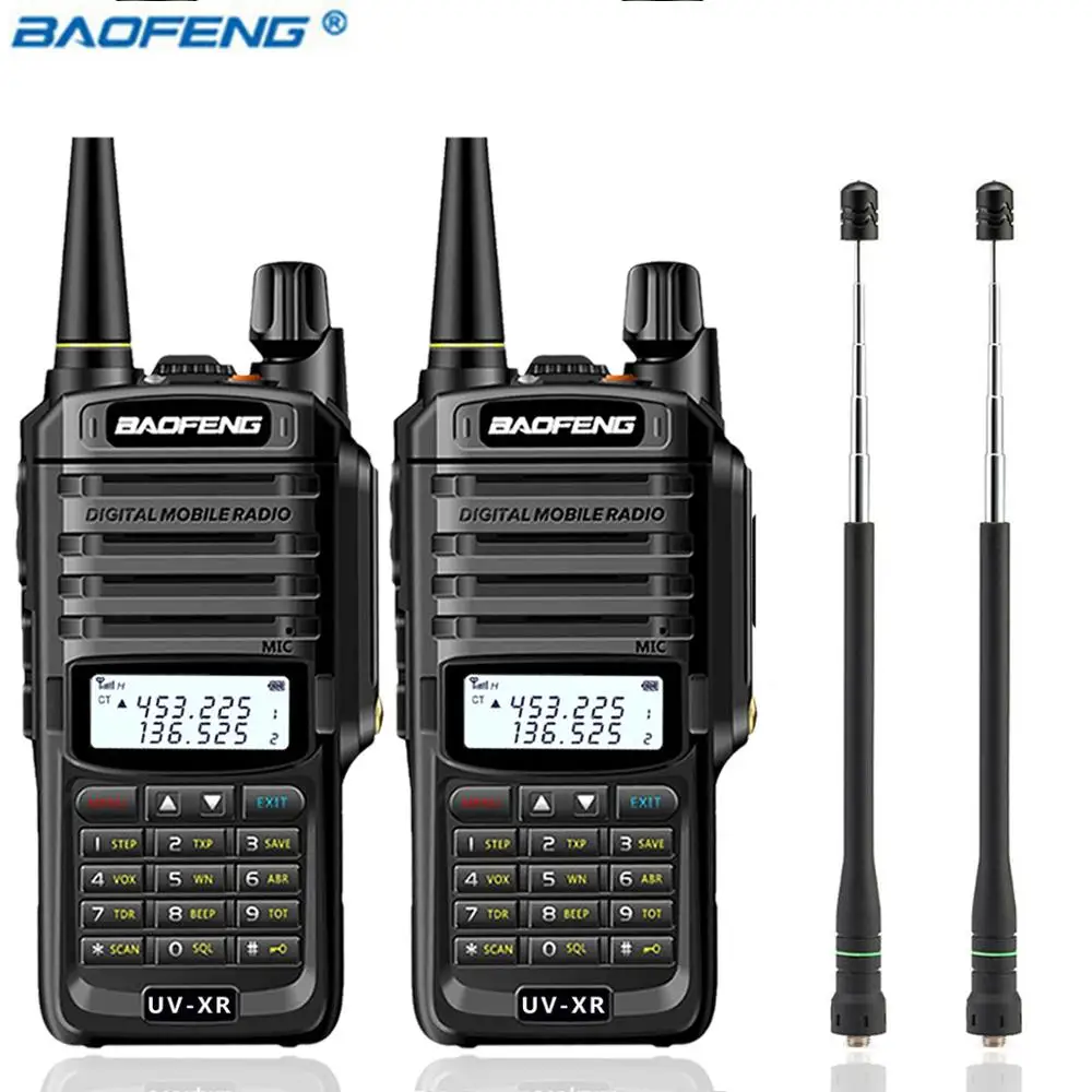 2 шт. Baofeng UV-XR 10 Вт Высокая мощность IP67 Водонепроницаемый двухстороннее радио Двухдиапазонная портативная рация для охоты uv-9r uv9r plus - Цвет: add 775 antenna