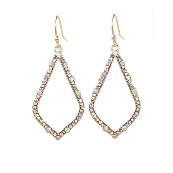 

2020 Spring New Arrival High Quality Crystal Inaly Hollow Out Small Water Drop Earrings Women Elegant flashy Dangle Earrings