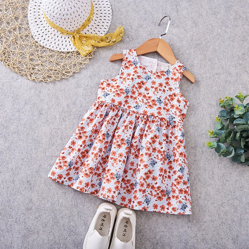 

Teenager Girls Print Dresses Sundress Holiday Beach Summer Dresses Oufits Children's Love Backless Dress For 2-10Y Children