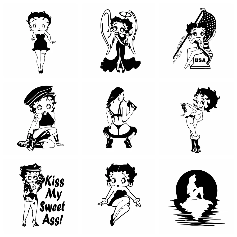 

10 Styles Hot Sale Girls Car Sticker Sexy Lady Funny Wrap Vinyl Car-styling Auto Motorcycle Cars Decals Accessories