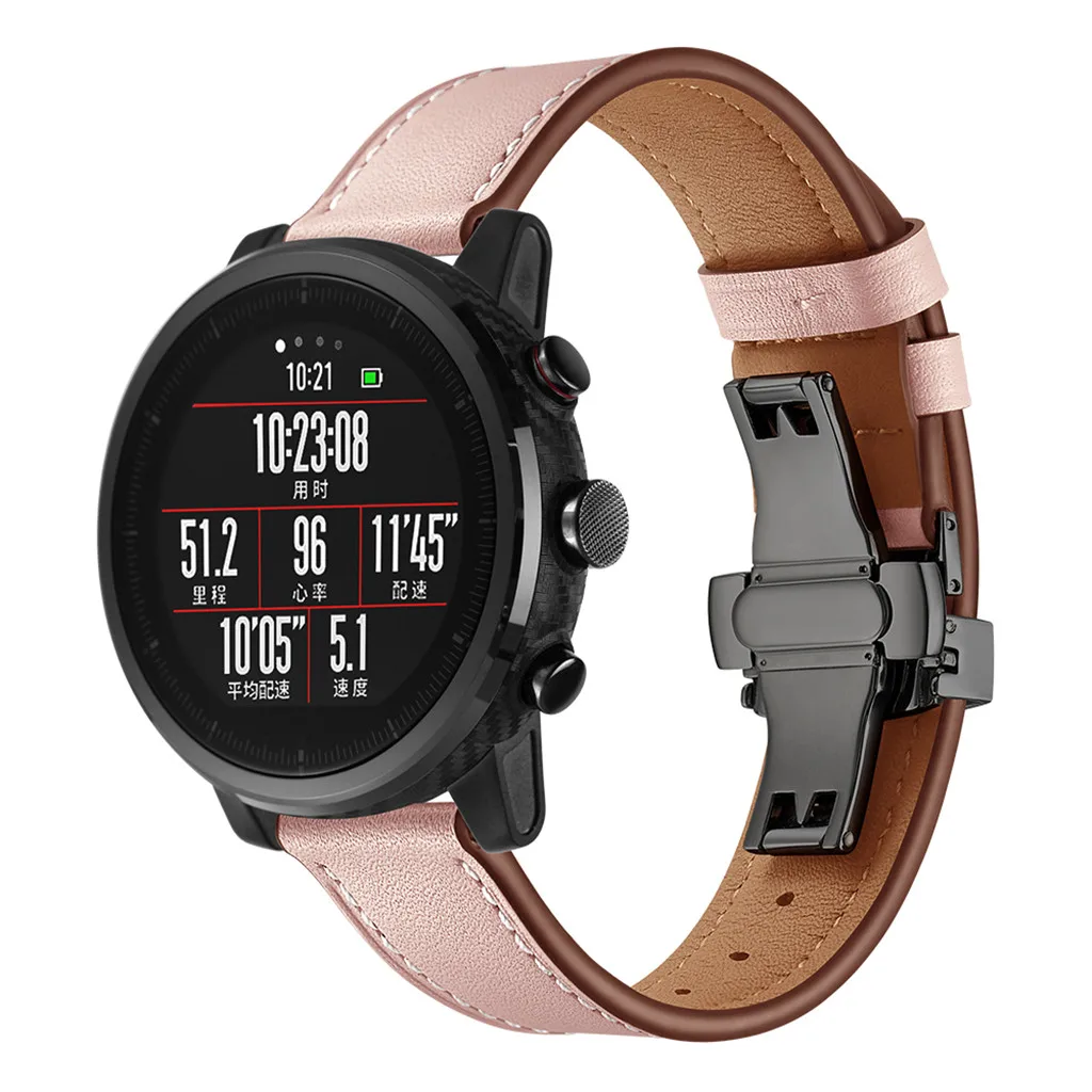 Replacement Wristband Luxury Leather For Xiaomi Huami AMAZFIT 2/2S Stratos Watch NEW fashion solid buckle watch band