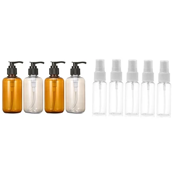 

5 Pcs 50Ml Refillable Fine Mist Sprayer Bottles & 4 Pcs 300Ml Clear Soap Dispenser