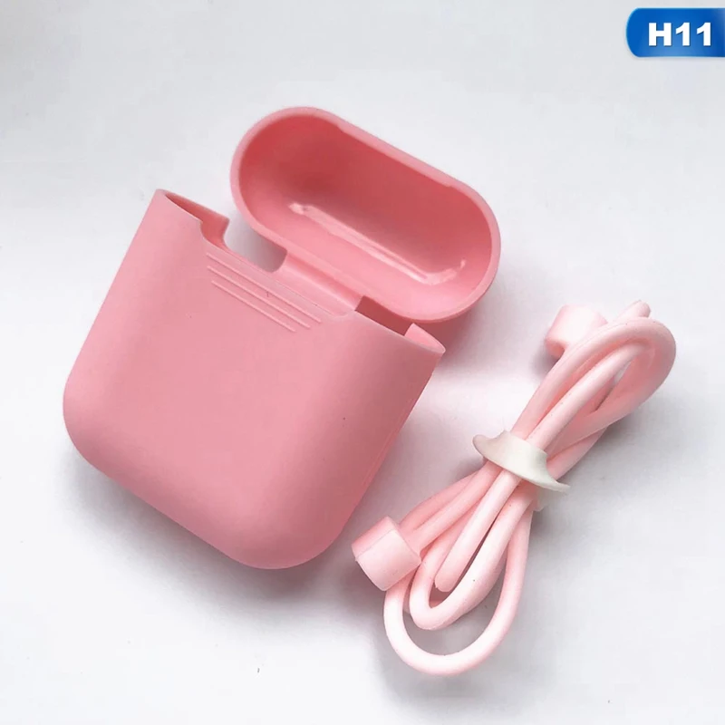 1 шт. силиконовый Bluetooth беспроводной чехол для наушников AirPods защитный чехол Аксессуары для кожи для Apple Airpods зарядная коробка - Цвет: H11