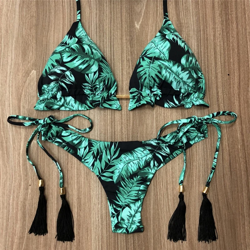 

2019 Sexy Bikinis Women Swimsuit Push Up Swimwear Female Brazilian Bikini Set Bandage Halter Beach Wear Bathing Suits