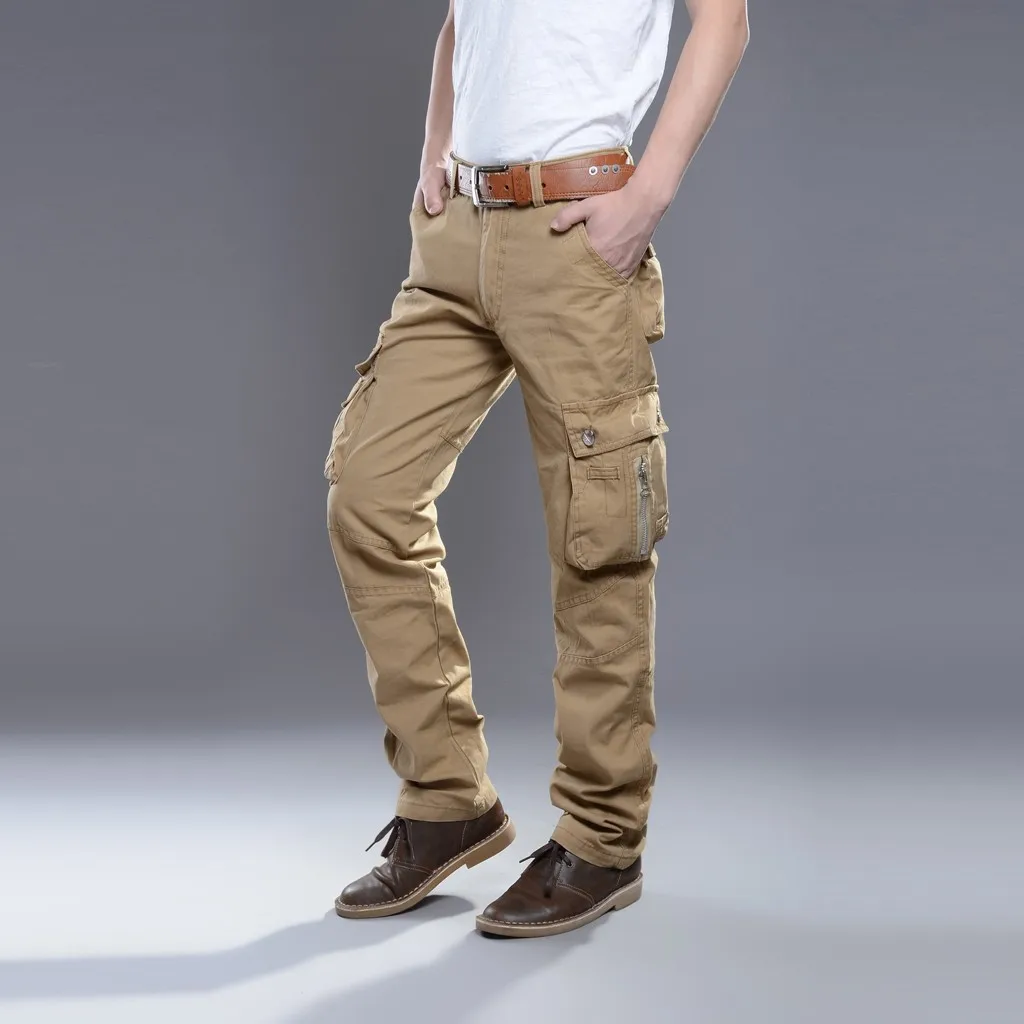 Pantalones hombre, уличная одежда, брюки карго, мужские, новые, повседневные, для улицы, одноцветные, рабочие брюки, много карманов, длинные, spodnie meskie