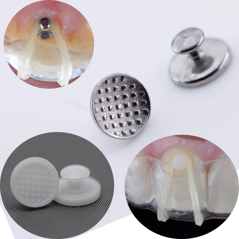 

50pcs/Box Dental Orthodontics Metal Lingual Buttons Ceramic Composite Round Rectangular Dentistry Tools Teeth