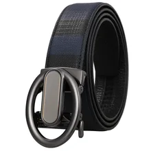 Hongmioo Adjustable Men Cow Leather Belts Classic Luxury Business Design Automatic Alloy Buckle