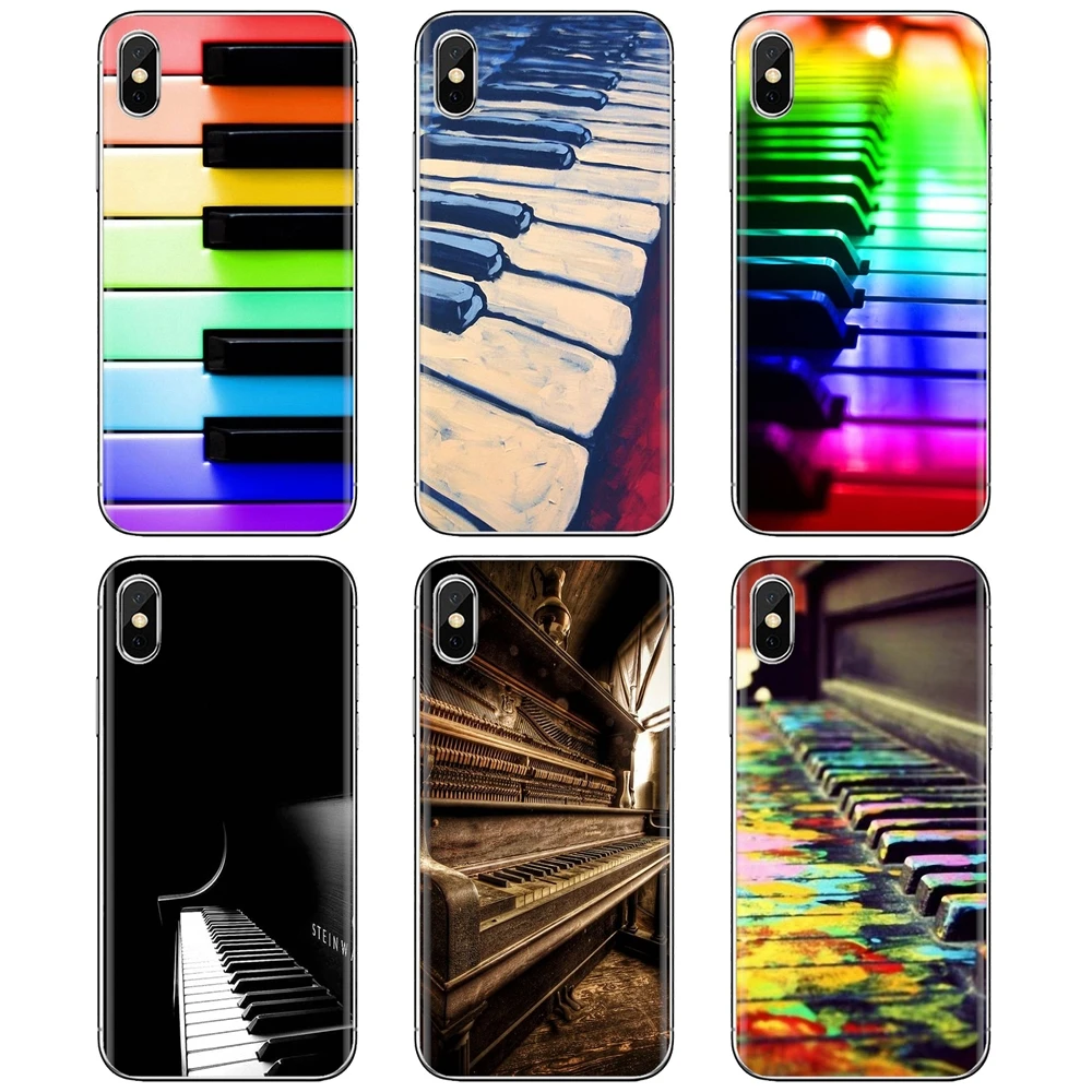 Цветная клавиатура с радужным пианино для iPhone 11 Pro 4 4S 5 5S SE 5C 6 6S 7 8X10 XR XS Plus Max iPod Touch TPU