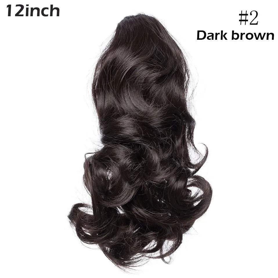 S-noilite, 12-26 дюймов, заколка-коготь, конский хвост, наращивание волос, синтетический конский хвост, enxtension, волосы для женщин, конский хвост, шиньон - Цвет: dark brown