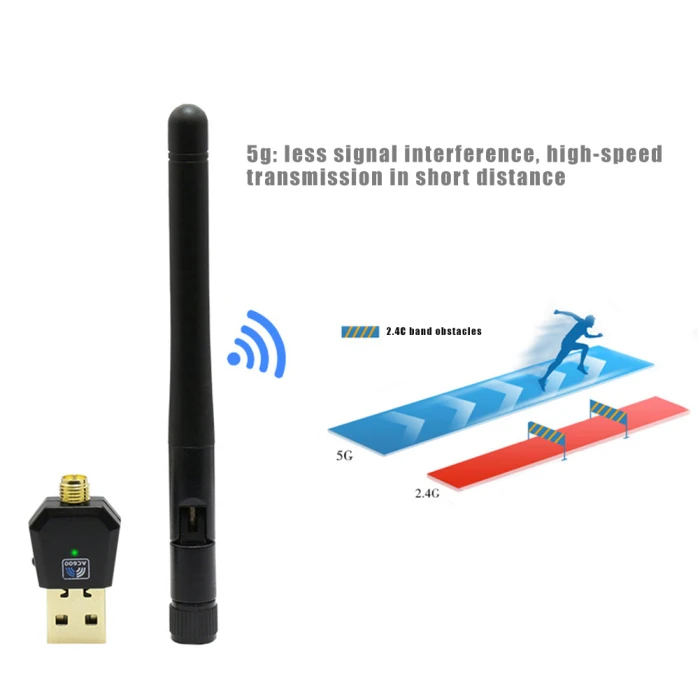Wifi антенна USB 2,4G 5,8G сетевая карта Двухдиапазонная 600 Мбит/с адаптер для домашнего офиса ND998