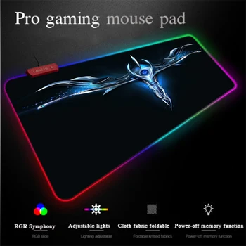 

Yuzuoan Programming Computer Computer Mousepad RGB Gaming Mouse Pad USB LED Colorful Lighting Non-slip Carpet Pad Locking-edge