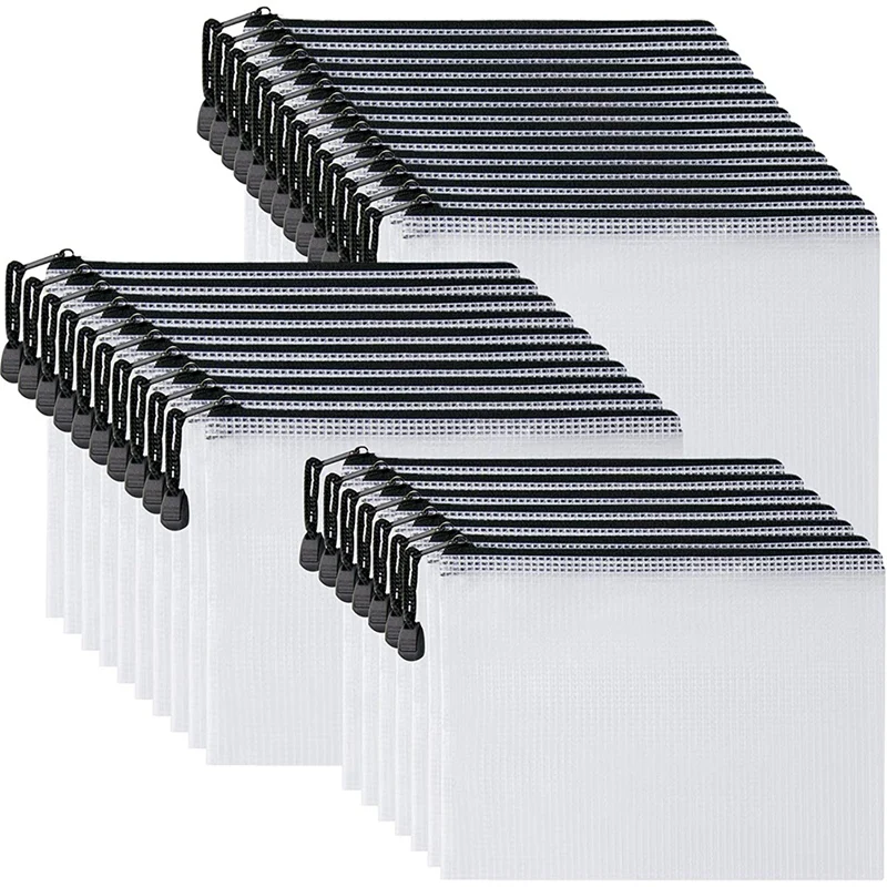 30Pcs B6 메쉬 지퍼 주머니 5.3X7.7 인치, 학교 사무용품, 퍼즐 및 게임 ..
