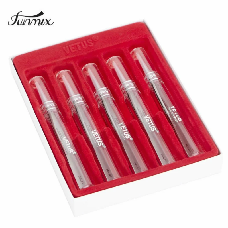 5 шт. пинцеты VETUS для наращивания ресниц из нержавеющей стали|tweezers best|tweezers for eyelash