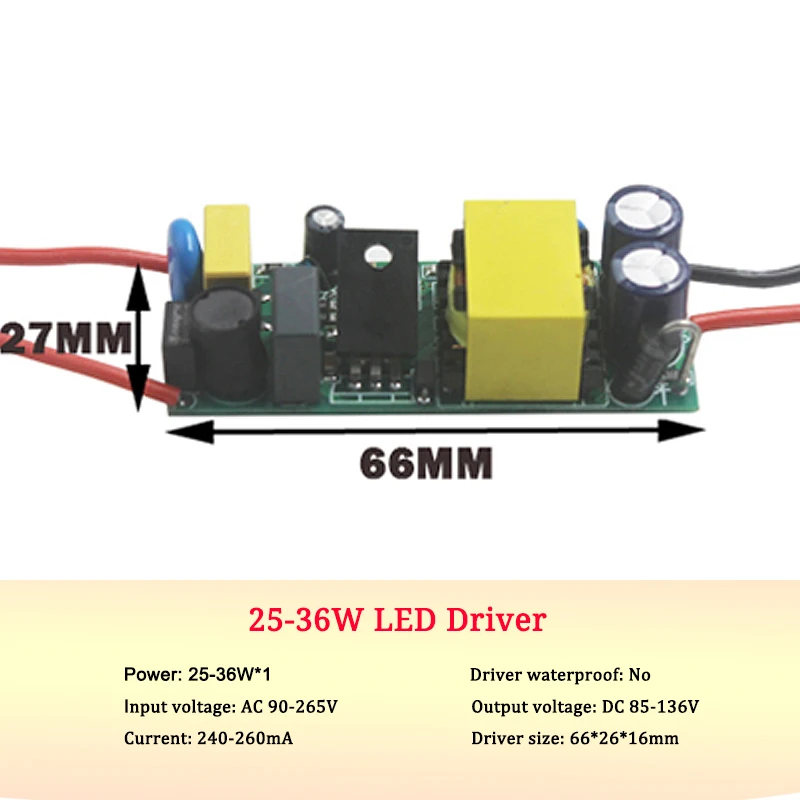 Usb кабель, 1 шт-1-36 Вт Светодиодный драйвер Вход AC 85-265V освещение трансформатор постоянного тока Питание адаптер для Светодиодный ламп/прожектор
