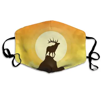 

Mouth Mask Mountain Elk Print Masks - Breathable Adjustable Windproof Mouth-Muffle, Camping Running for Women and Men