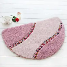 Нескользящий пасторальный стиль полукруг тиснение напольный коврик для спальни ванной комнаты