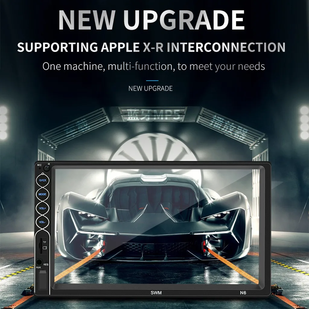 7 дюймов двойной Din сенсорный экран MP5 стерео приемник автомобильный FM стерео Поддержка резервная камера заднего вида покупка