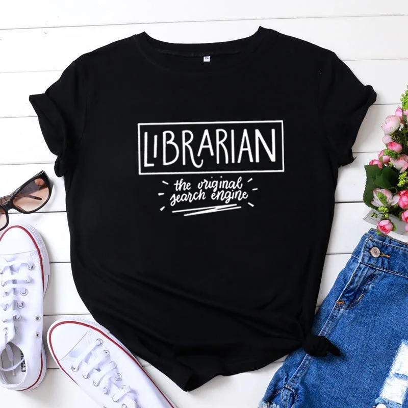 Librarian The Original Search Engine T Shirt Women Top Short Sleeve Tshirt Women Fashion Tee Shirt Femme Casual Camiseta Mujer Librarian The Original Search Engine T Shirt Women Top Short Sleeve Tshirt Women Fashion Tee Shirt Femme Casual Camiseta Mujer