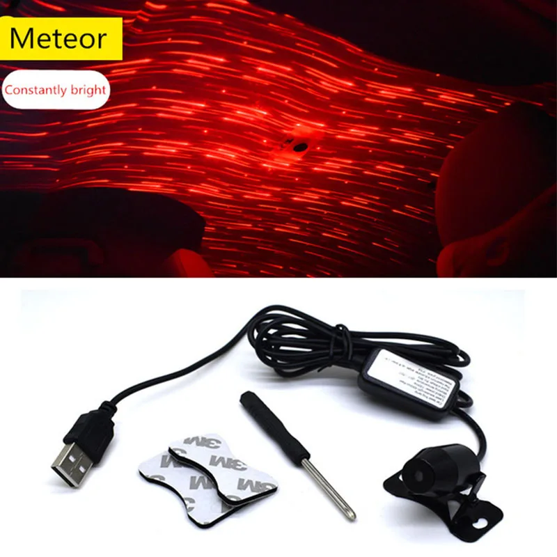 

1set USB Car Interior Decorative Light LED Car Dome Room Party Decoration Star Night Lights Projector Atmosphere Lamp