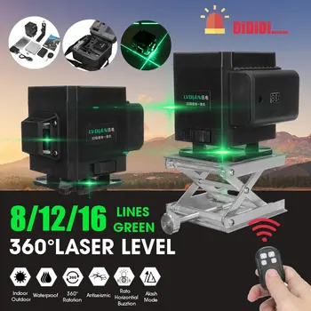 

8/12/16 Lines Laser Level 4D Level Self-Leveling 360 Horizontal And Vertical Cross Super Powerful Green Laser Level