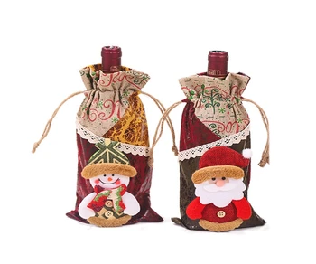 

Santa Snowman Elk Wine Bottle Bag/Christmas Wine Bottle Bag/Christmas Home Decor/Christmas Wine Bottle Set