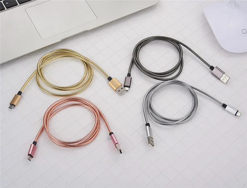 NOHON type C USB кабель lightning Кабель для быстрой зарядки для iPhone XR X XS MAS Micro Phone зарядное устройство из нержавеющей стали металлический шнур для передачи данных