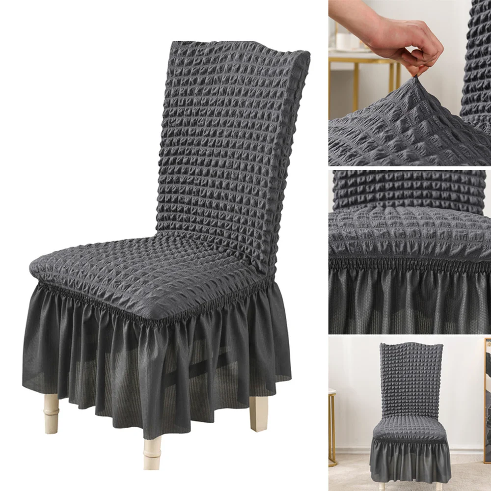 Европейские Пузырьковые клетчатые эластичные чехлы на кресла, съемные чехлы для обеденных стульев
