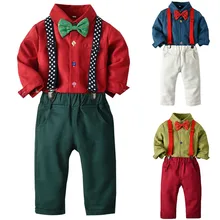 Осенняя одежда для маленьких мальчиков; платье для маленьких джентльменов с длинными рукавами и галстуком-бабочкой; комплекты одежды для мальчиков-подростков; Одежда для мальчиков