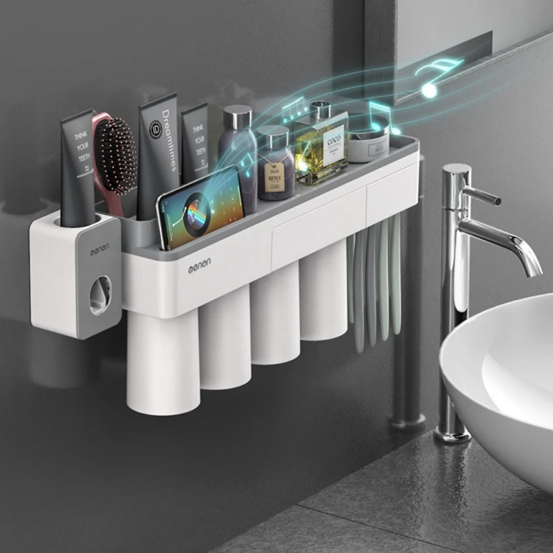 

Household Mouth Cup Toothbrush Holder Set Magnetic Tooth Brush Cup Holder Tooth Box Couple Toothbrush Case Squeeze Toothpaste