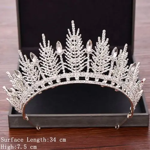 Silver Color Свадебные аксессуары для волос, Свадебные короны и диадемы, Серебряные Кристаллы, стразы, свадебная корона, свадебная диадема, диадема, украшение - Окраска металла: Silver Color