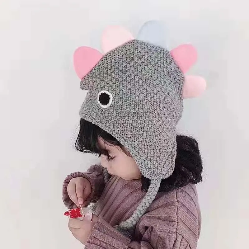 Doitbest для детей от 1 до 3 лет шапочки для маленьких мальчиков зимняя детская вязаная шапка с рисунком динозавра для девочек