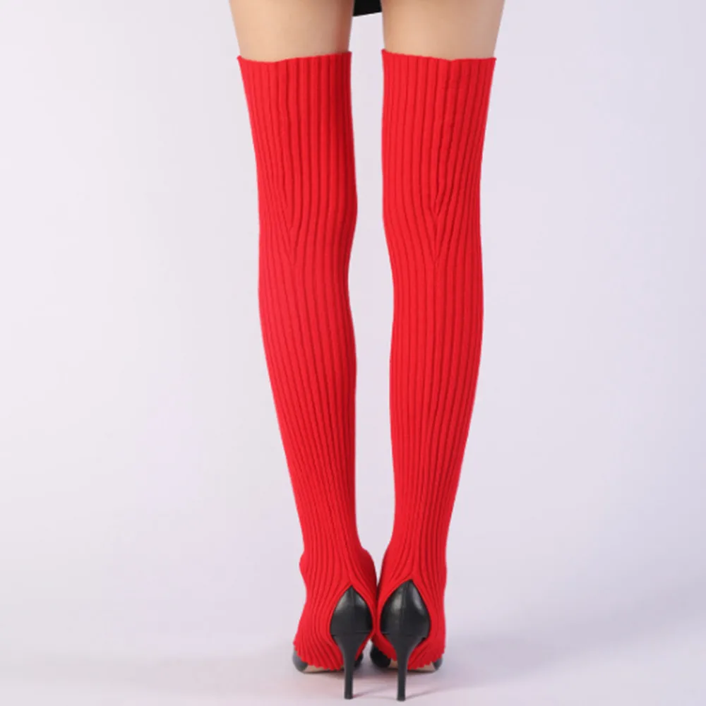 Ladies Winter Step on the foot socks Knitted Leg Warmers Boot Cuffs Trim Toppers Candy colors Long Leg Warmers ST014