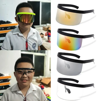 

Очки Glasses Oversized Exaggerated Visor Wrap Shield HD Large Mirror Sun Glasses Half Face Shield Guard Motorcycle Glasses