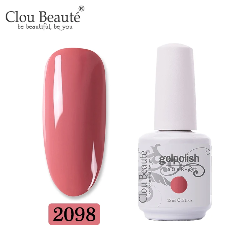 Серия Clou Beaute Nude, 15 мл, Гель-лак, УФ светодиодный лак для ногтей, долговечный Гибридный Гель-лак для ногтей Esmalte, лак для ногтей - Цвет: 2098
